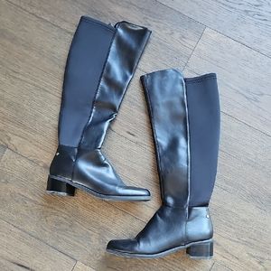 Dana Buchman Black Knee High Boots Sleek Leather Size 7.5